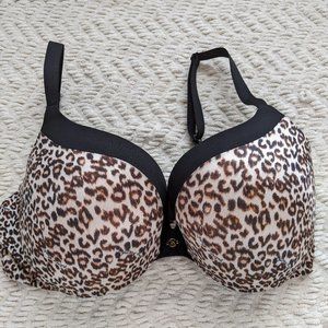 Victorias Secret Push Up Leopard Print & Black Bra 36D EUC